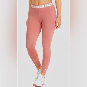 PUMA Train Strong High Waisted Leggings Pink DryCell Athletic Workout Pants Sz L